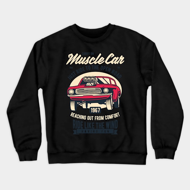 Muscle Car Crewneck Sweatshirt by p308nx